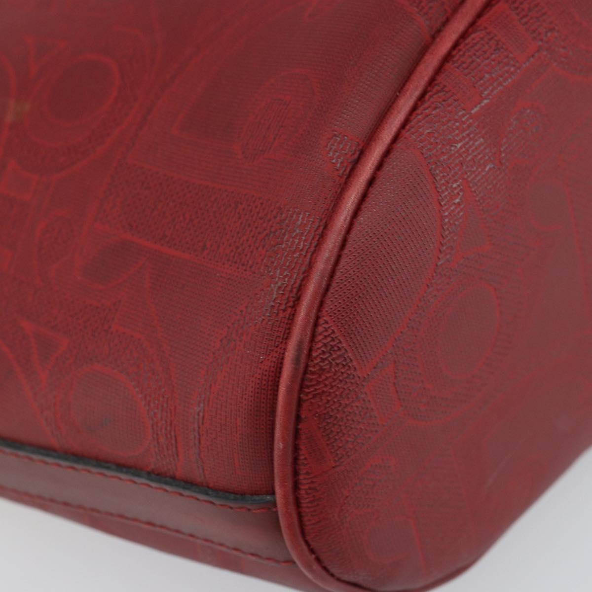 Christian Dior Trotter Canvas Shoulder Bag PVC Red Gold Auth BA9806