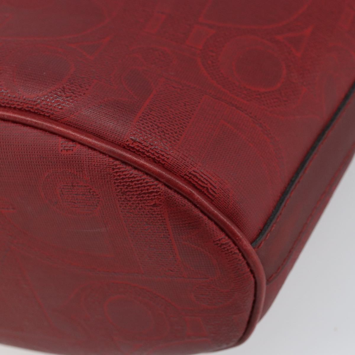 Christian Dior Trotter Canvas Shoulder Bag PVC Red Gold Auth BA9806