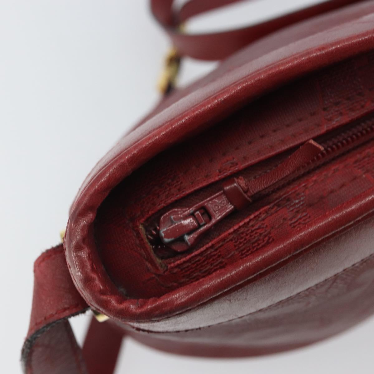 Christian Dior Trotter Canvas Shoulder Bag PVC Red Gold Auth BA9806