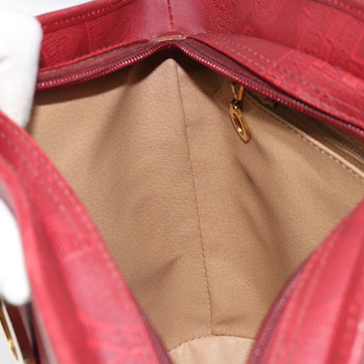 Christian Dior Trotter Canvas Shoulder Bag PVC Red Gold Auth BA9806