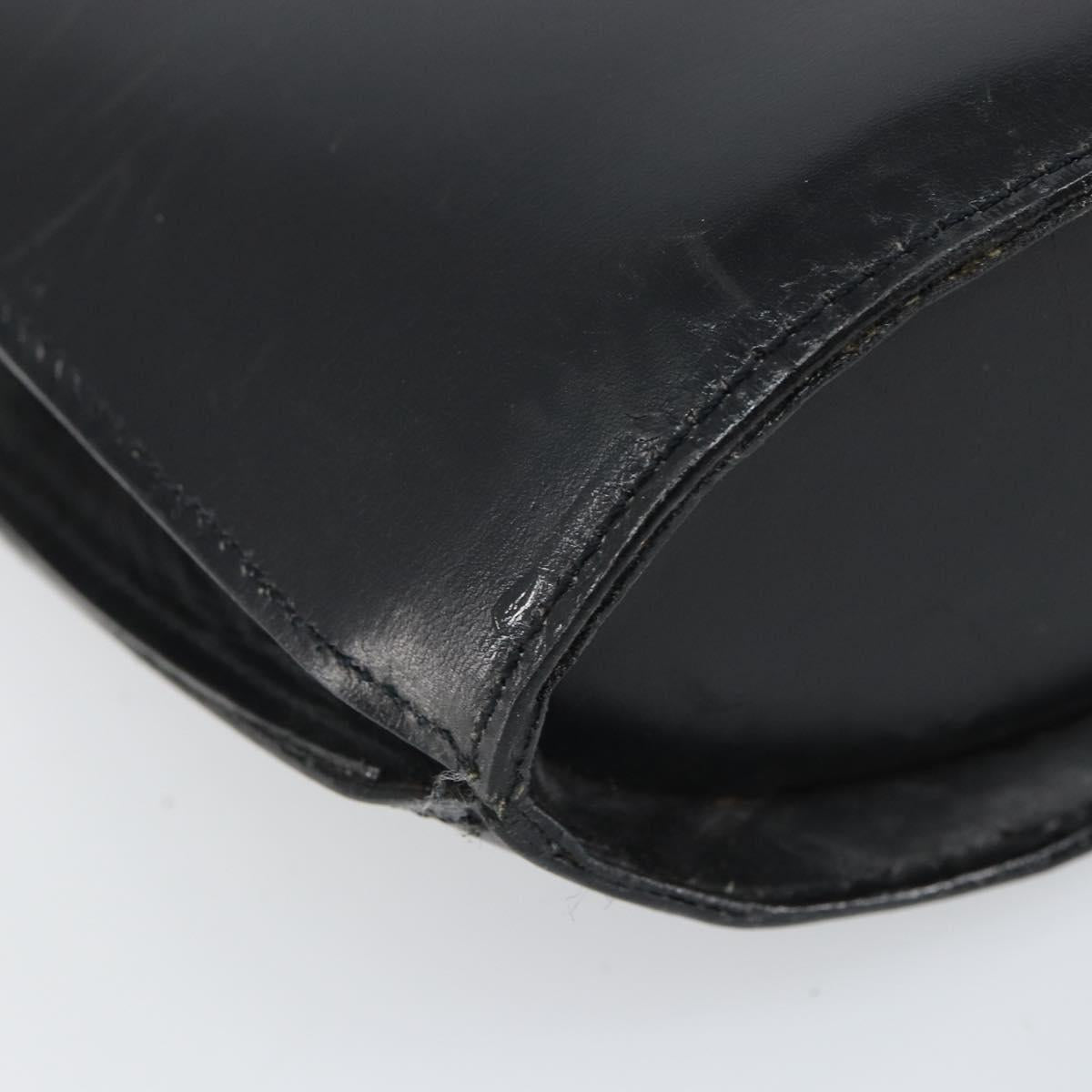 CELINE Shoulder Bag Leather Black Gold Auth BA9825