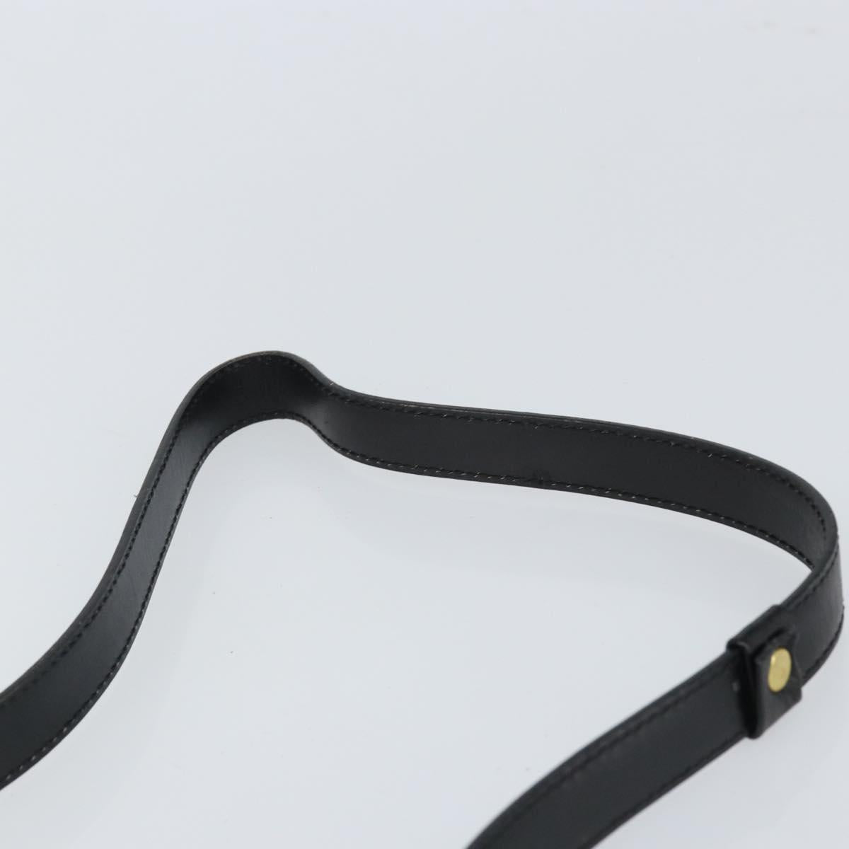 CELINE Shoulder Bag Leather Black Gold Auth BA9825