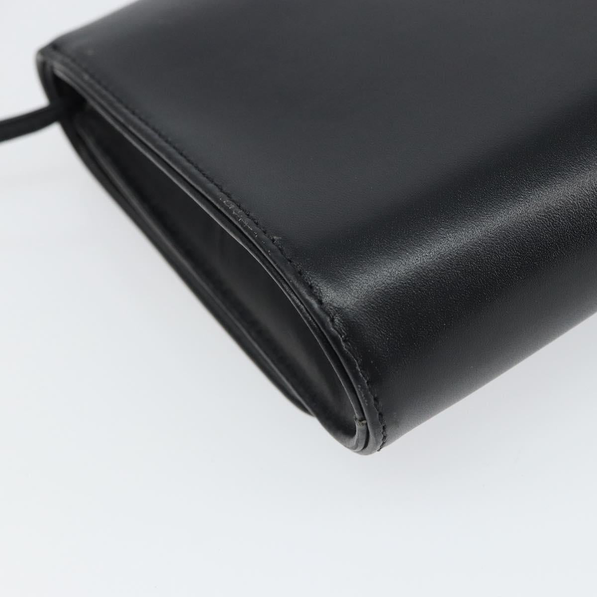 GIVENCHY Shoulder Bag Leather Black Gold Auth BA9827