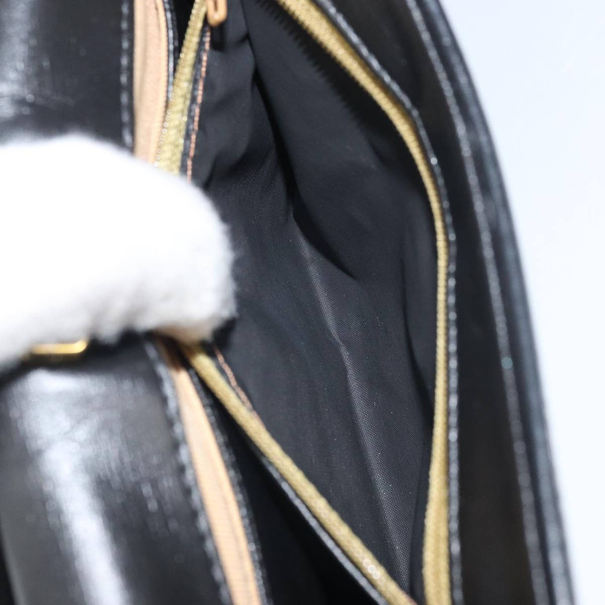 GIVENCHY Shoulder Bag Leather Black Gold Auth BA9827