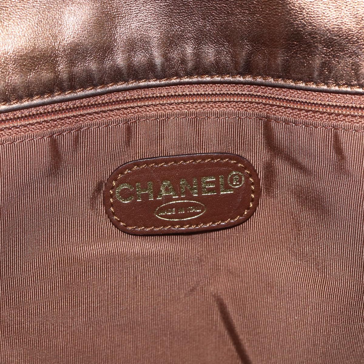 CHANEL Shoulder Bag Leather Brown CC Auth BA9834