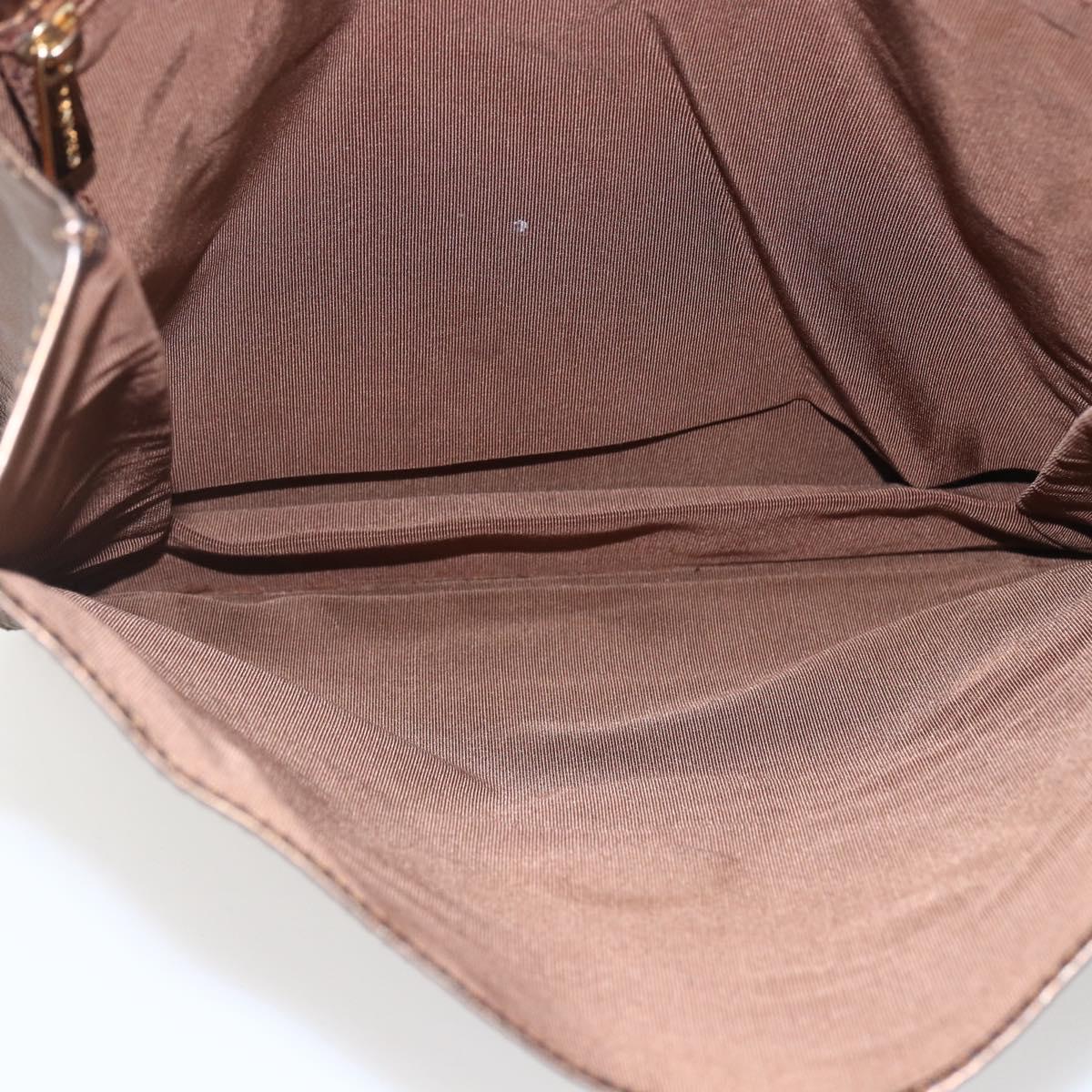 CHANEL Shoulder Bag Leather Brown CC Auth BA9834