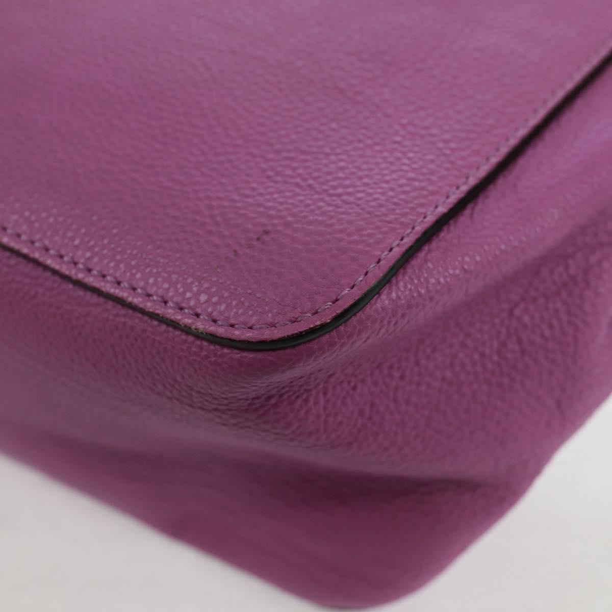 Chloe Chain Elsie Shoulder Bag Leather Purple Gold Auth BA9835V