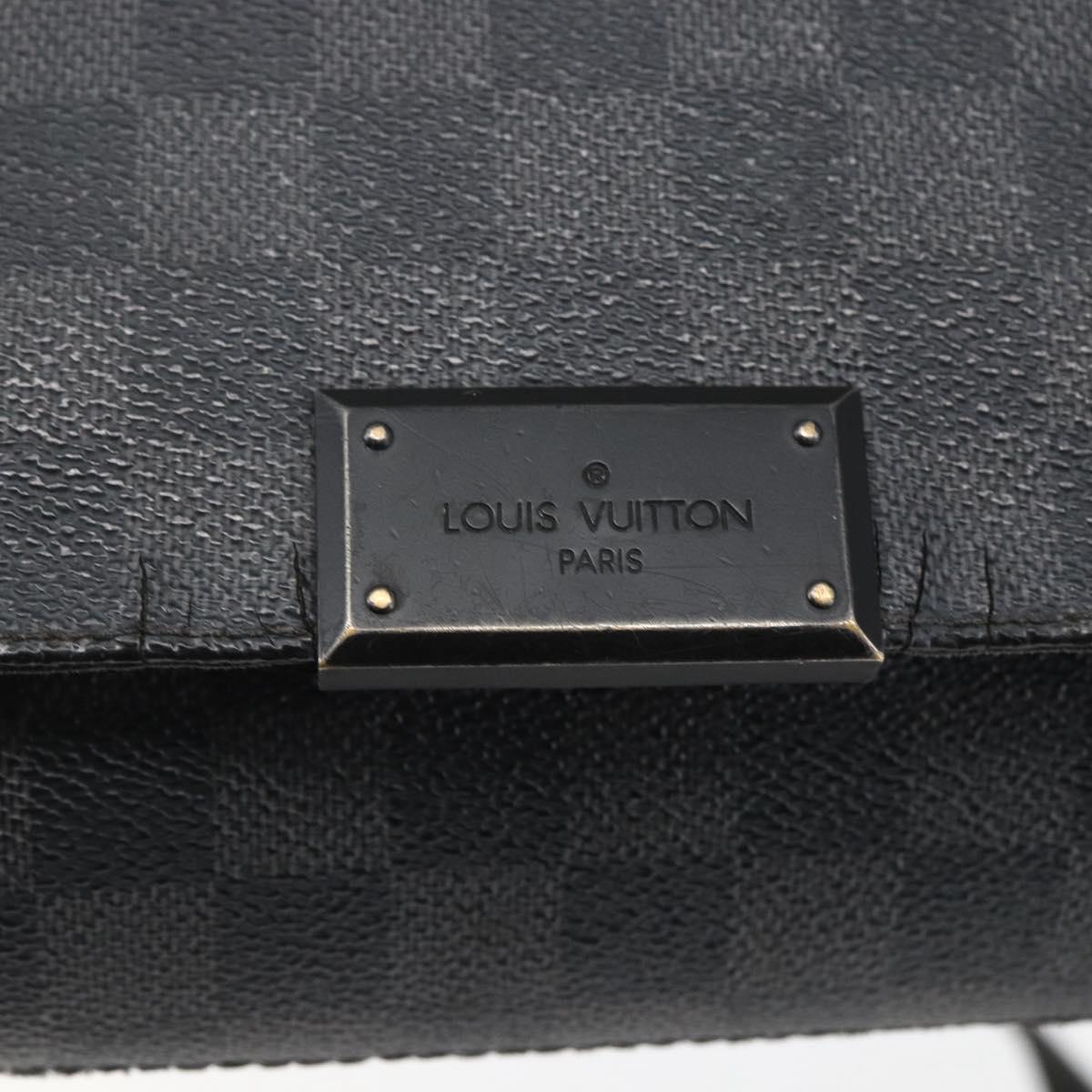 LOUIS VUITTON Damier Graphite District PM Shoulder Bag N41260 LV Auth BA9843