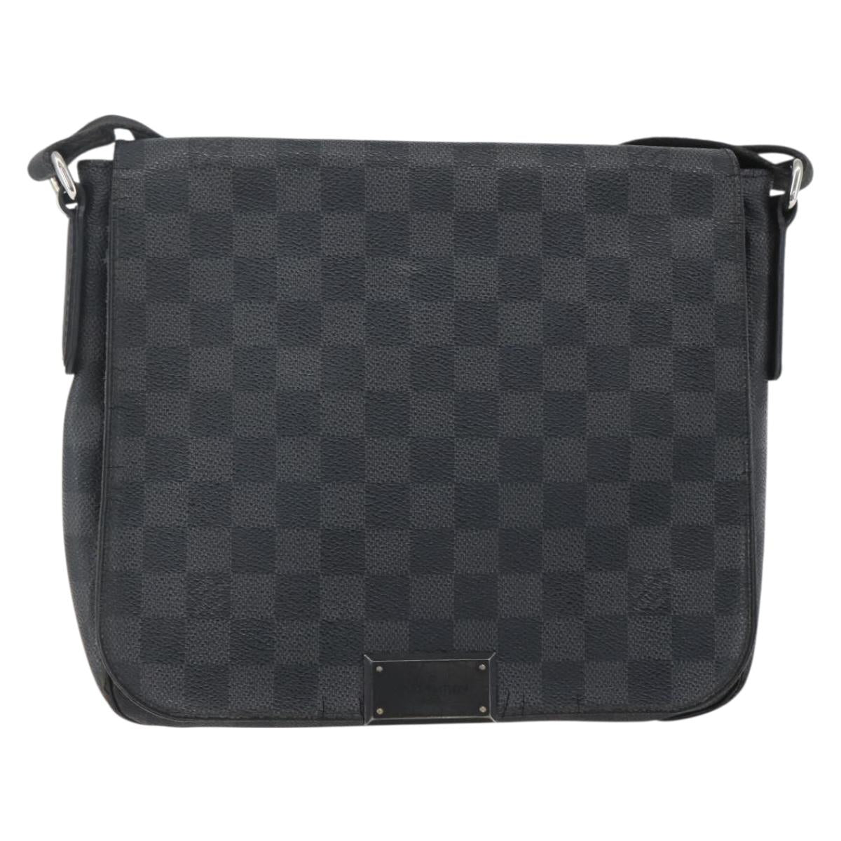 LOUIS VUITTON Damier Graphite District PM Shoulder Bag N41260 LV Auth BA9843