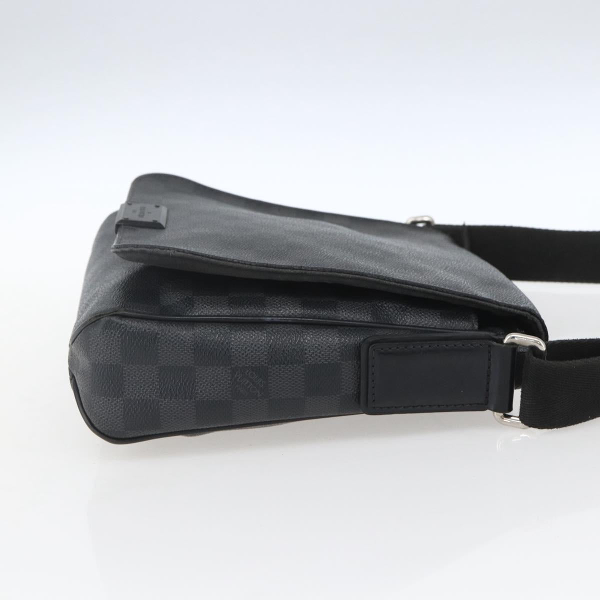 LOUIS VUITTON Damier Graphite District PM Shoulder Bag N41260 LV Auth BA9843