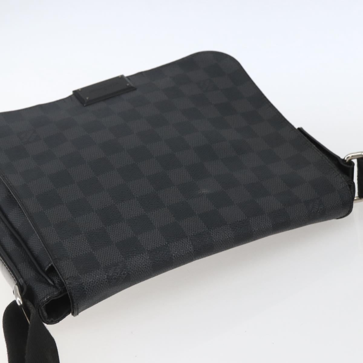LOUIS VUITTON Damier Graphite District PM Shoulder Bag N41260 LV Auth BA9843