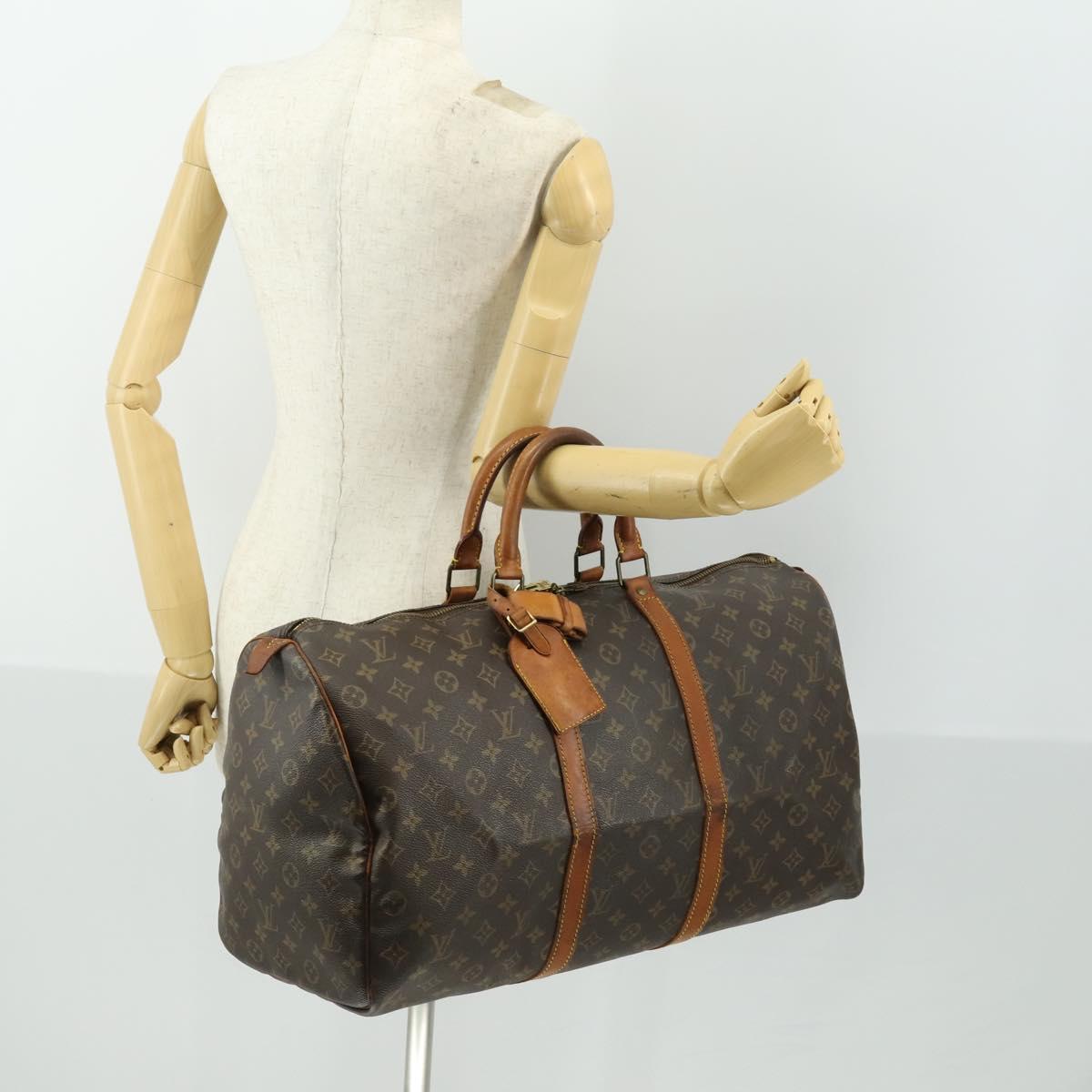LOUIS VUITTON Monogram Keepall 50 Boston Bag M41426 LV Auth BA9844