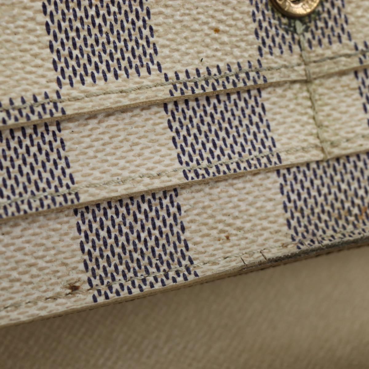 LOUIS VUITTON Damier Azur Portefeuille Sarah Long Wallet N61735 LV Auth BA9855