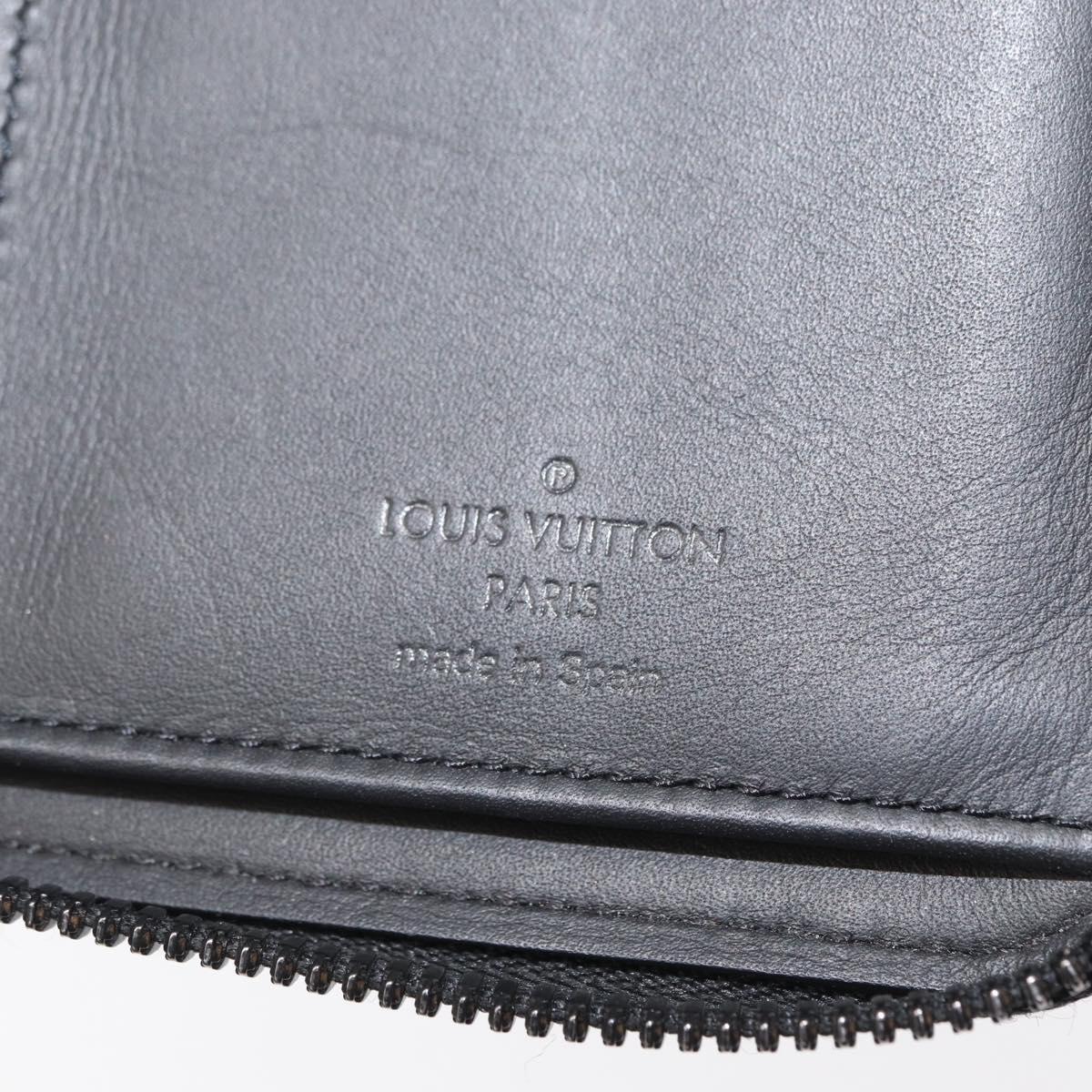 LOUIS VUITTON Monogram Shadow Zippy Wallet Vertical Black M62902 LV Auth BA9856