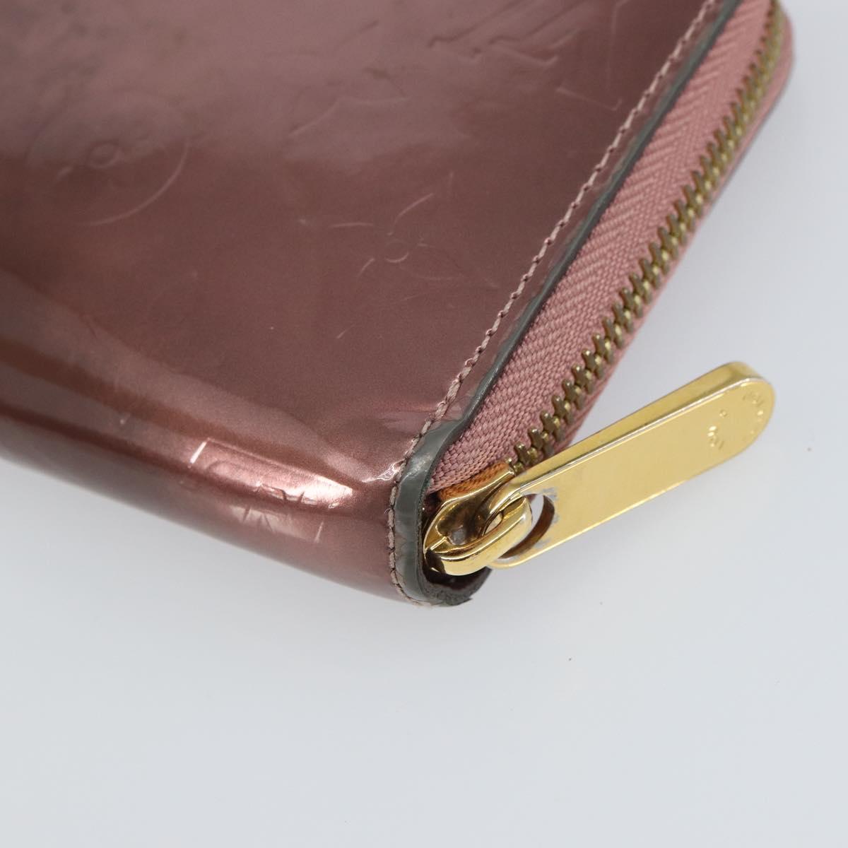 LOUIS VUITTON Monogram Vernis Zippy Wallet Rose Pearl M69796 LV Auth BA9857