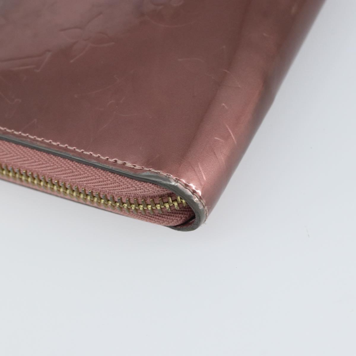 LOUIS VUITTON Monogram Vernis Zippy Wallet Rose Pearl M69796 LV Auth BA9857