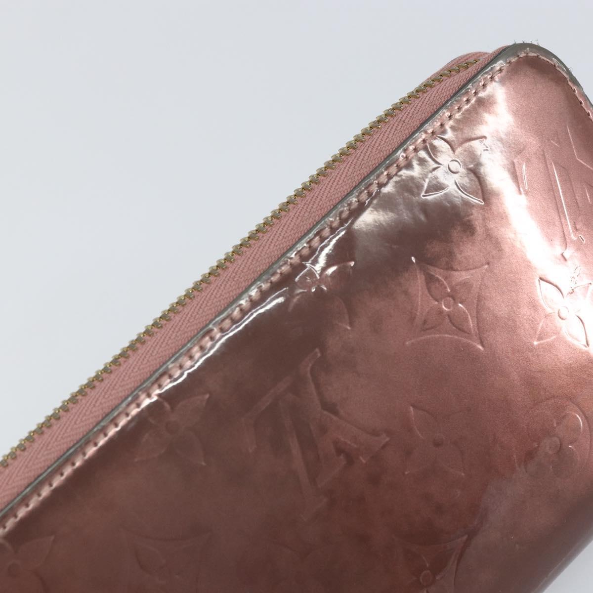 LOUIS VUITTON Monogram Vernis Zippy Wallet Rose Pearl M69796 LV Auth BA9857