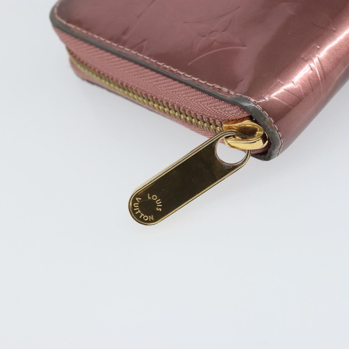 LOUIS VUITTON Monogram Vernis Zippy Wallet Rose Pearl M69796 LV Auth BA9857