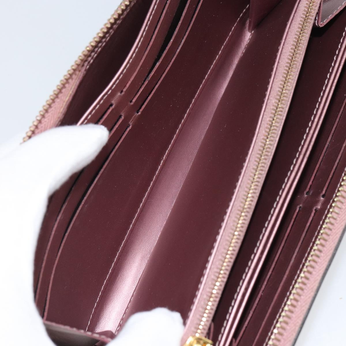 LOUIS VUITTON Monogram Vernis Zippy Wallet Rose Pearl M69796 LV Auth BA9857