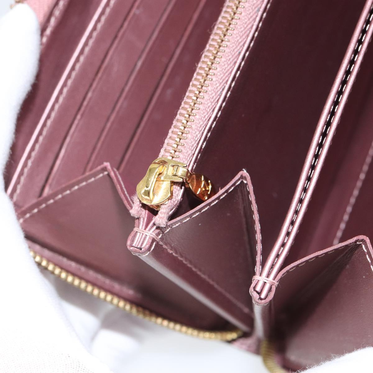 LOUIS VUITTON Monogram Vernis Zippy Wallet Rose Pearl M69796 LV Auth BA9857