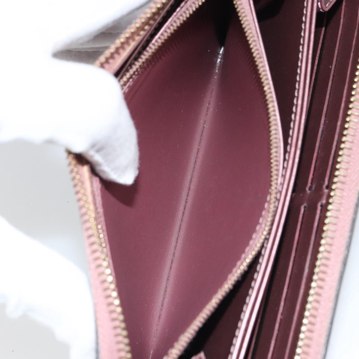 LOUIS VUITTON Monogram Vernis Zippy Wallet Rose Pearl M69796 LV Auth BA9857