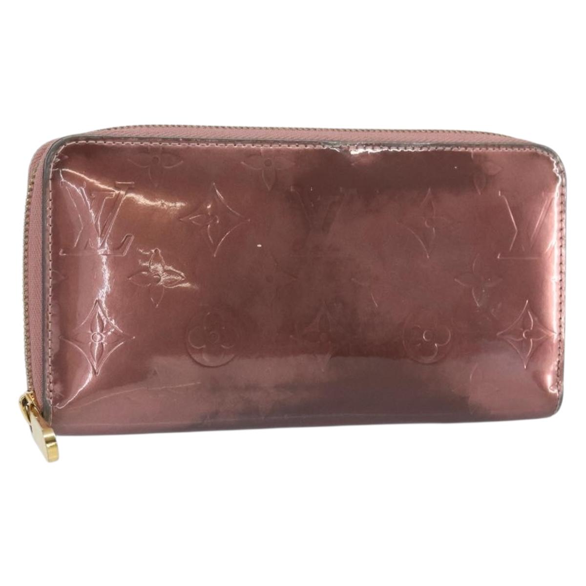 LOUIS VUITTON Monogram Vernis Zippy Wallet Rose Pearl M69796 LV Auth BA9857