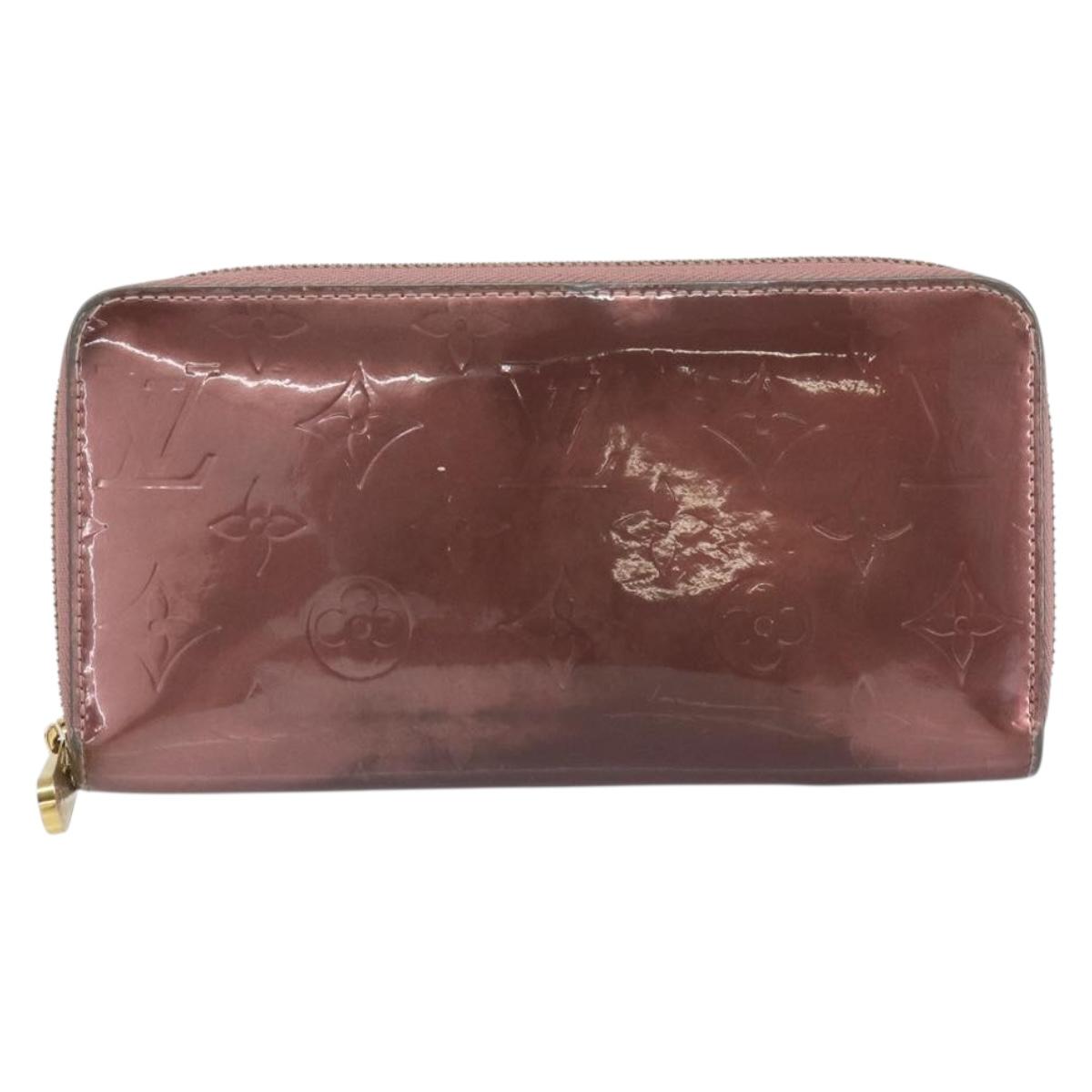 LOUIS VUITTON Monogram Vernis Zippy Wallet Rose Pearl M69796 LV Auth BA9857