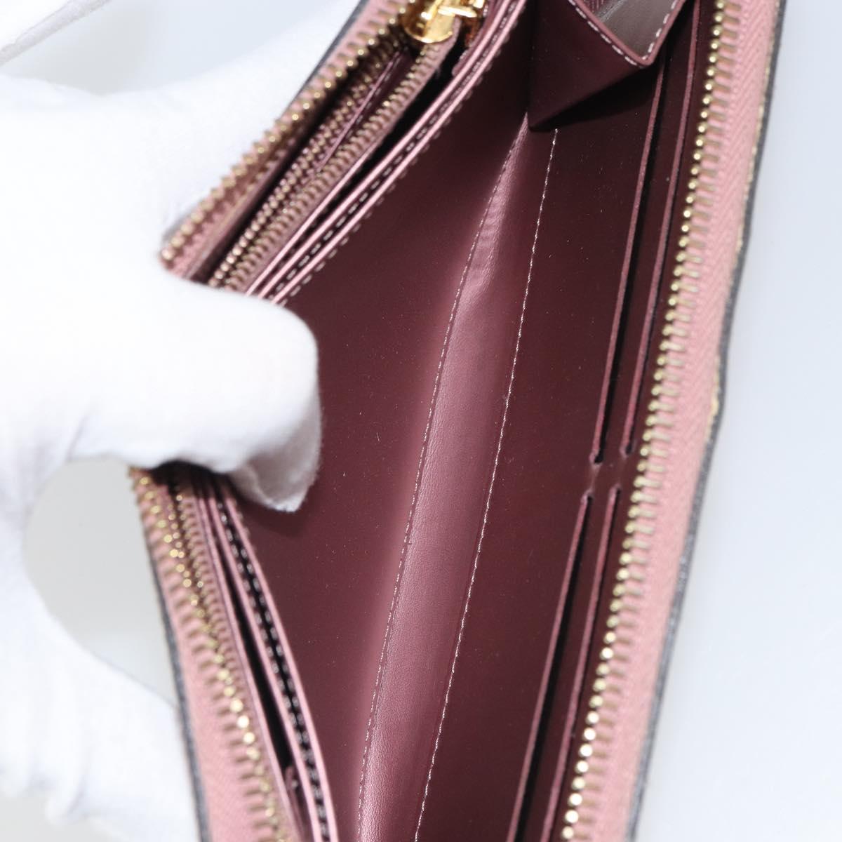 LOUIS VUITTON Monogram Vernis Zippy Wallet Rose Pearl M69796 LV Auth BA9857