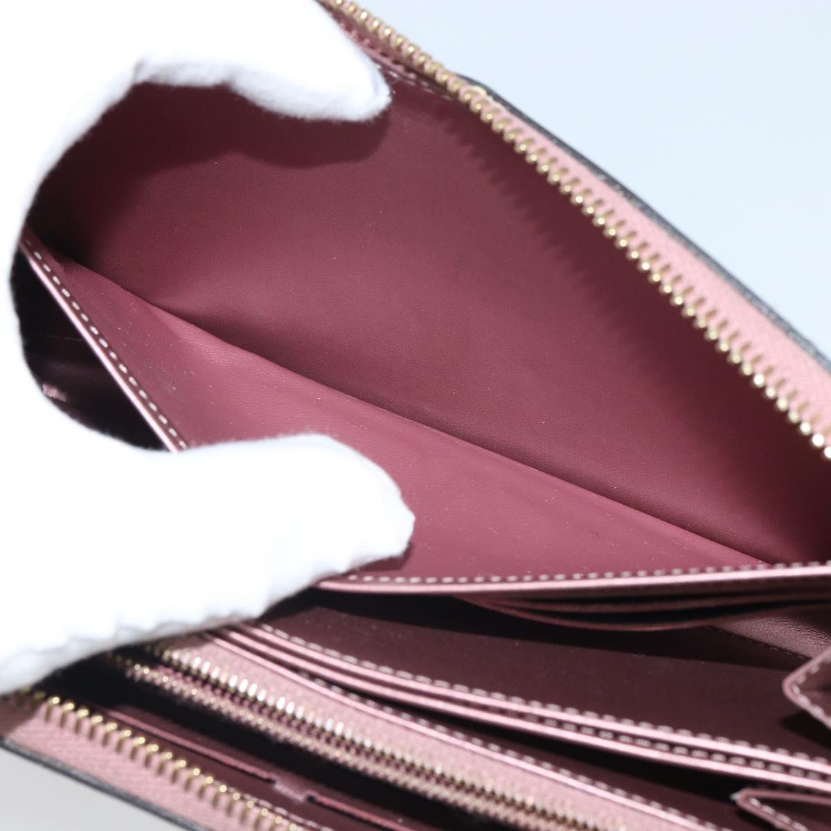 LOUIS VUITTON Monogram Vernis Zippy Wallet Rose Pearl M69796 LV Auth BA9857