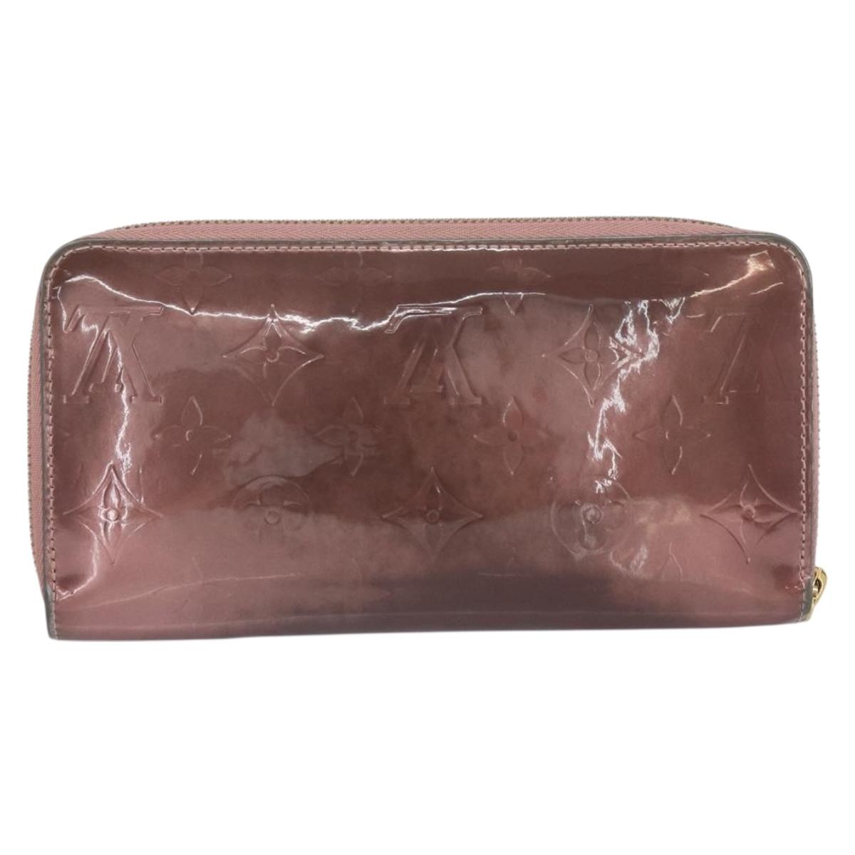 LOUIS VUITTON Monogram Vernis Zippy Wallet Rose Pearl M69796 LV Auth BA9857