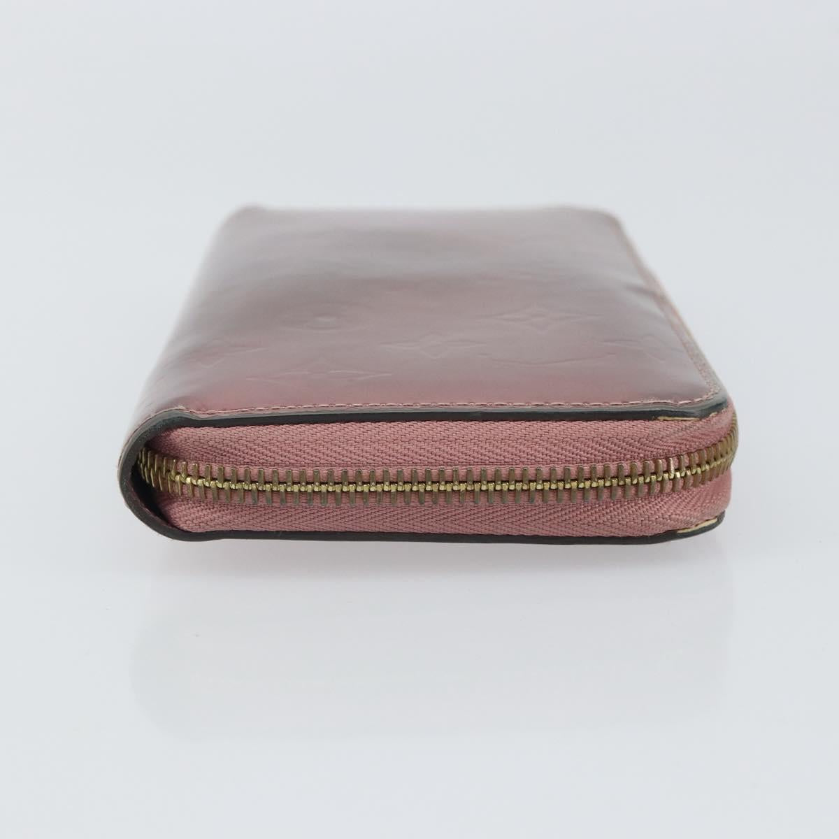 LOUIS VUITTON Monogram Vernis Zippy Wallet Rose Pearl M69796 LV Auth BA9857