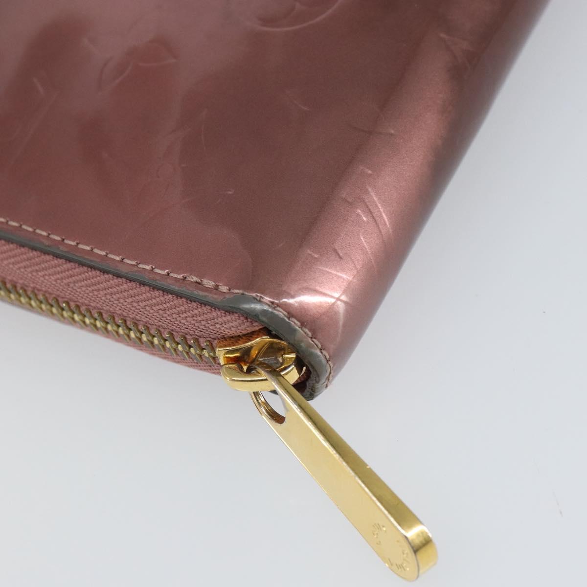 LOUIS VUITTON Monogram Vernis Zippy Wallet Rose Pearl M69796 LV Auth BA9857