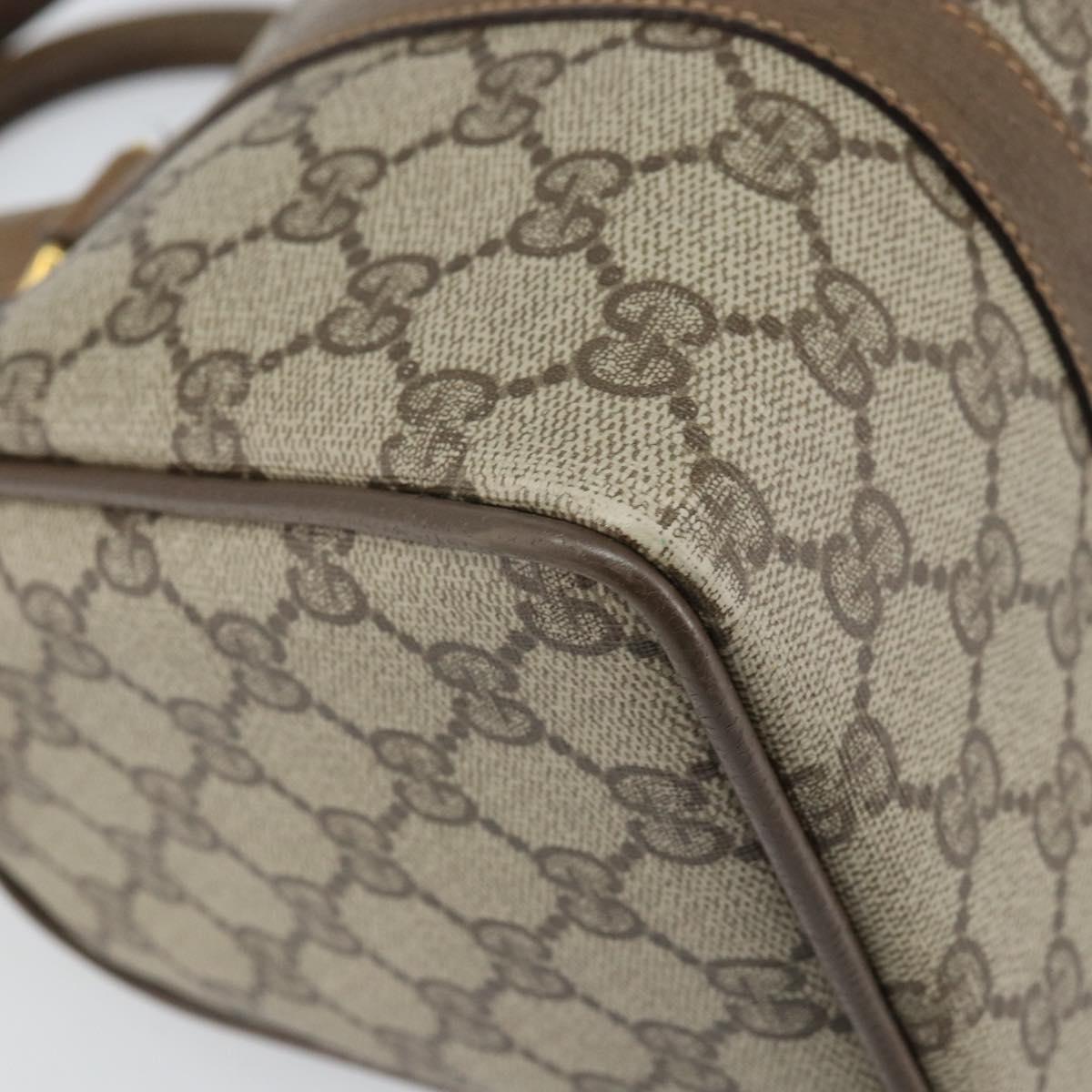 GUCCI GG Supreme Web Sherry Line Boston Bag PVC Beige Gold 40 02 006 Auth BA9859