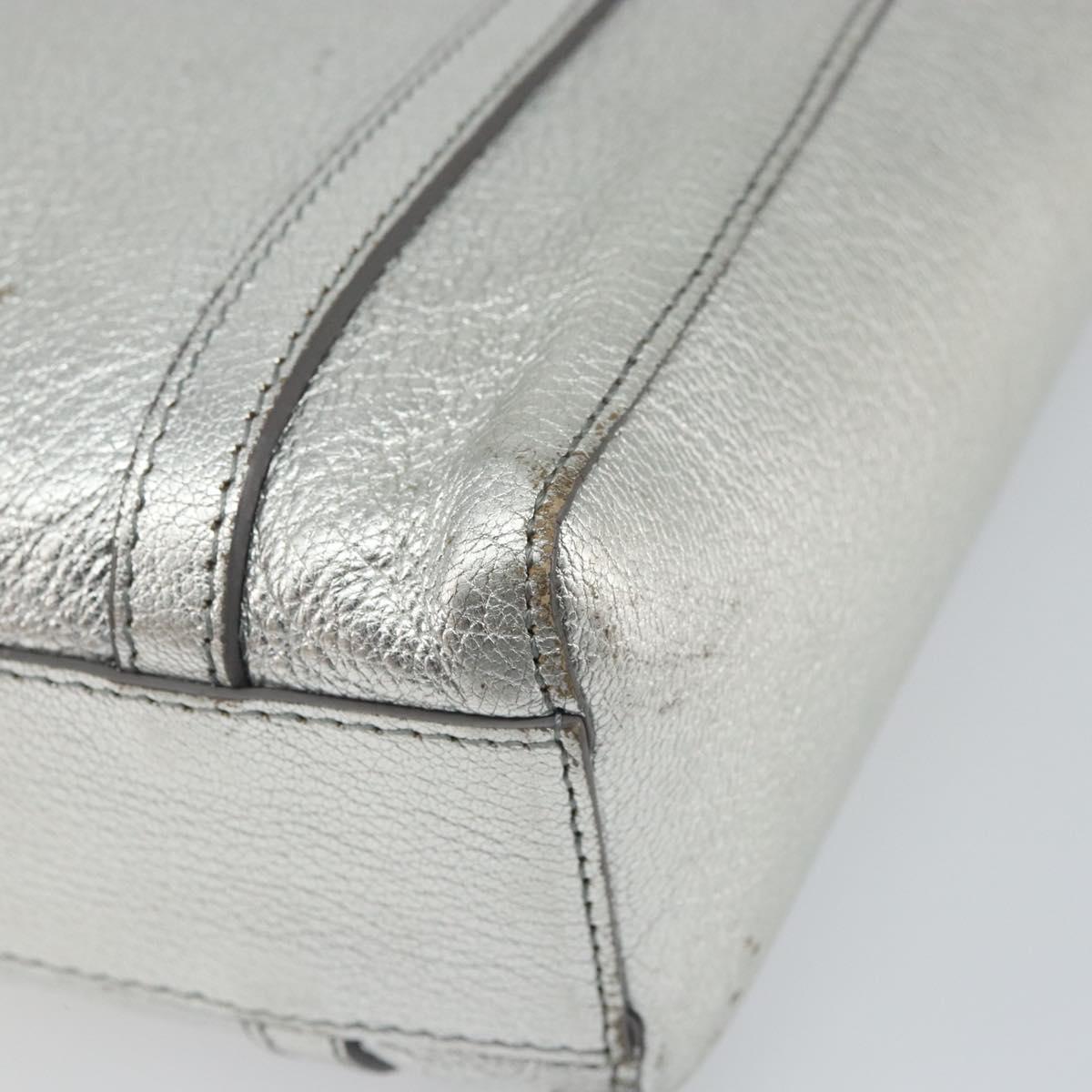 BALENCIAGA Everyday Tote XXS Shoulder Bag Leather 2way Silver 55185 Auth BA9862
