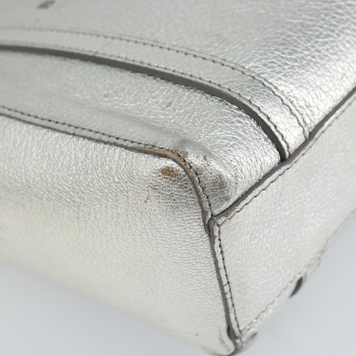 BALENCIAGA Everyday Tote XXS Shoulder Bag Leather 2way Silver 55185 Auth BA9862