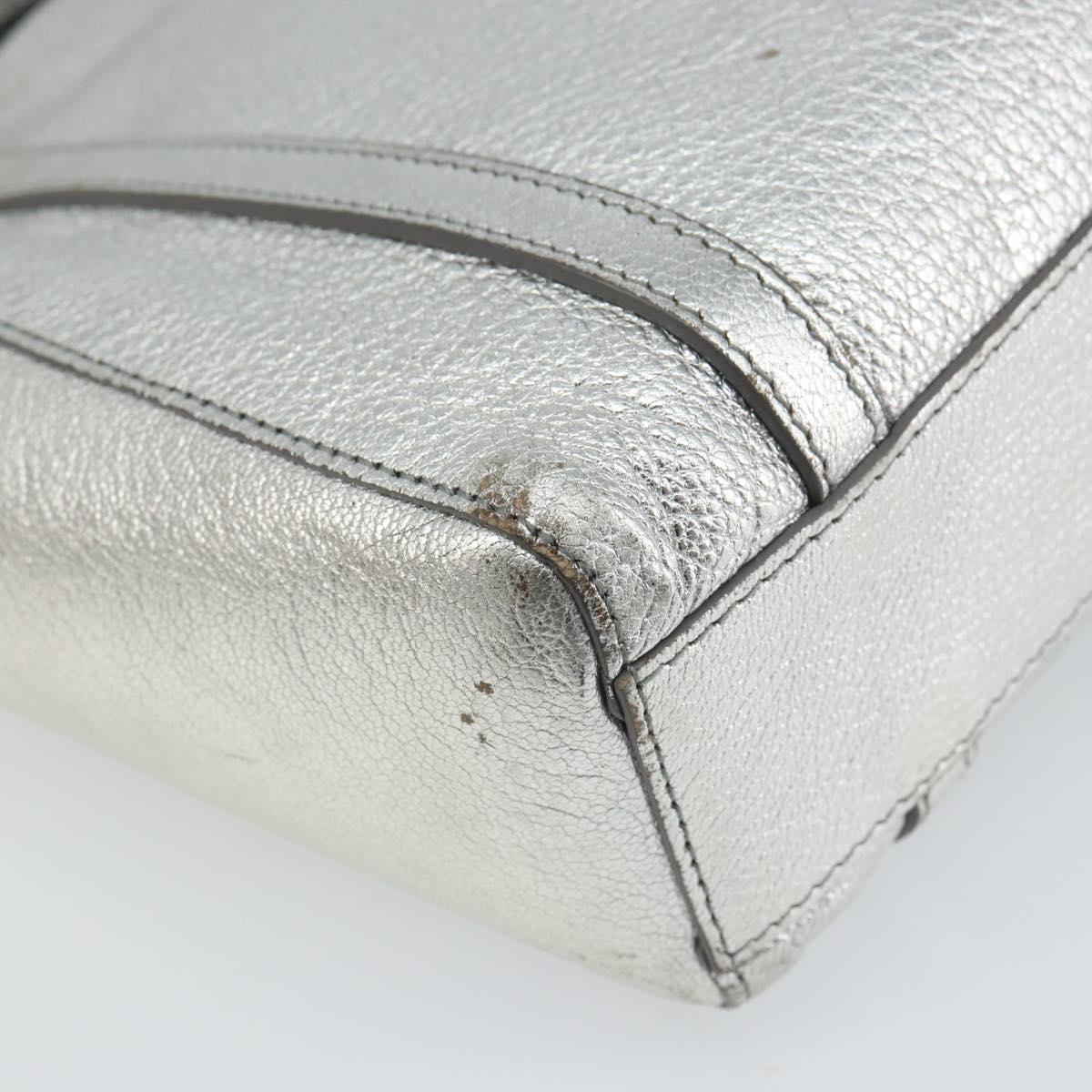 BALENCIAGA Everyday Tote XXS Shoulder Bag Leather 2way Silver 55185 Auth BA9862