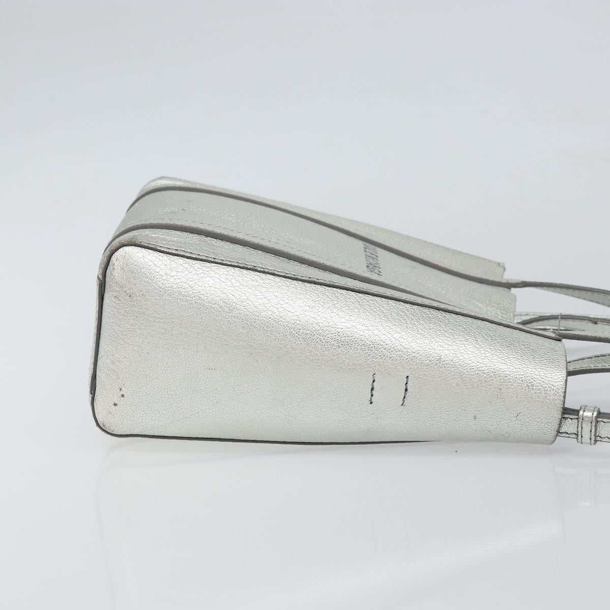 BALENCIAGA Everyday Tote XXS Shoulder Bag Leather 2way Silver 55185 Auth BA9862