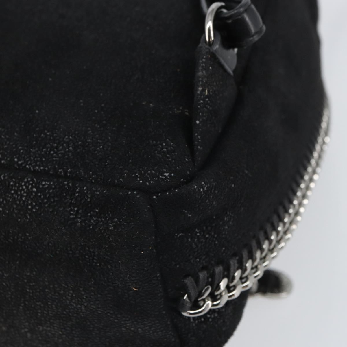 Stella MacCartney Falabella Backpack polyester Black Silver Auth BA9869