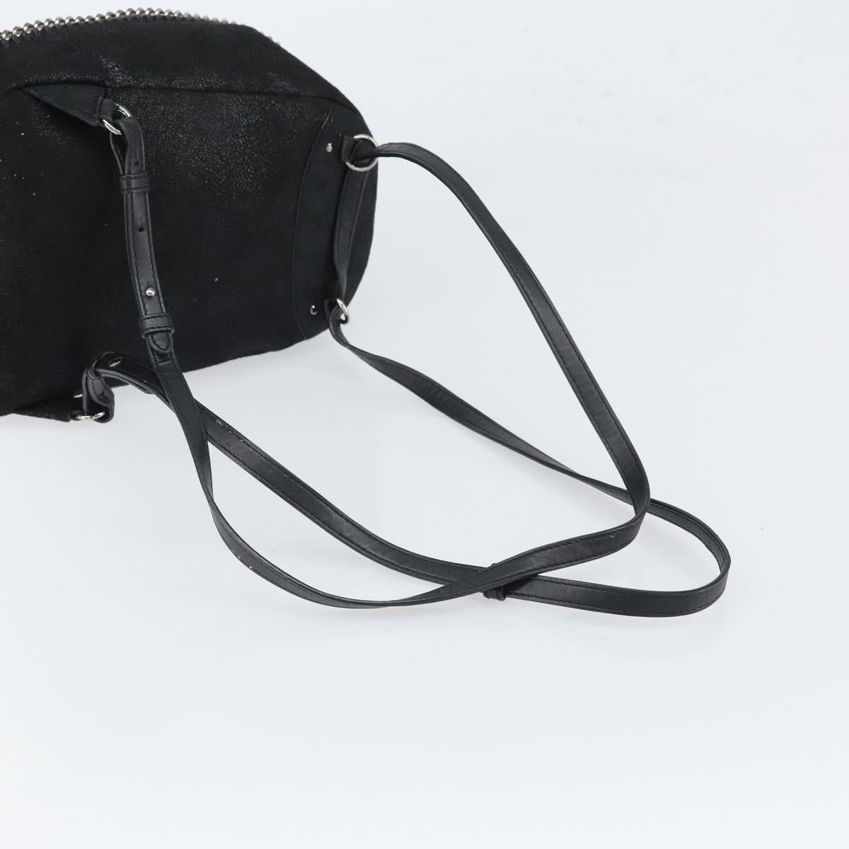Stella MacCartney Falabella Backpack polyester Black Silver Auth BA9869