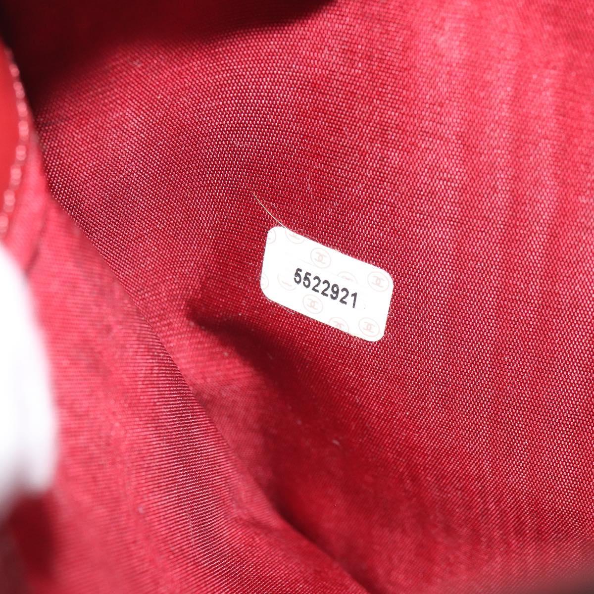 CHANEL Wallet Leather Red Gold CC Auth BA9871