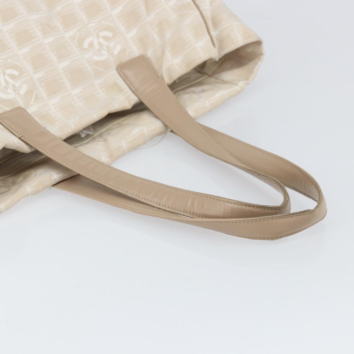 CHANEL New Travel Line Tote Bag Nylon Pink Gold CC Auth BA9876