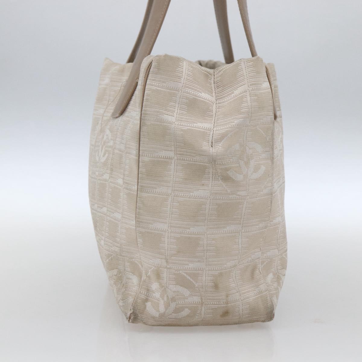 CHANEL New Travel Line Tote Bag Nylon Pink Gold CC Auth BA9877