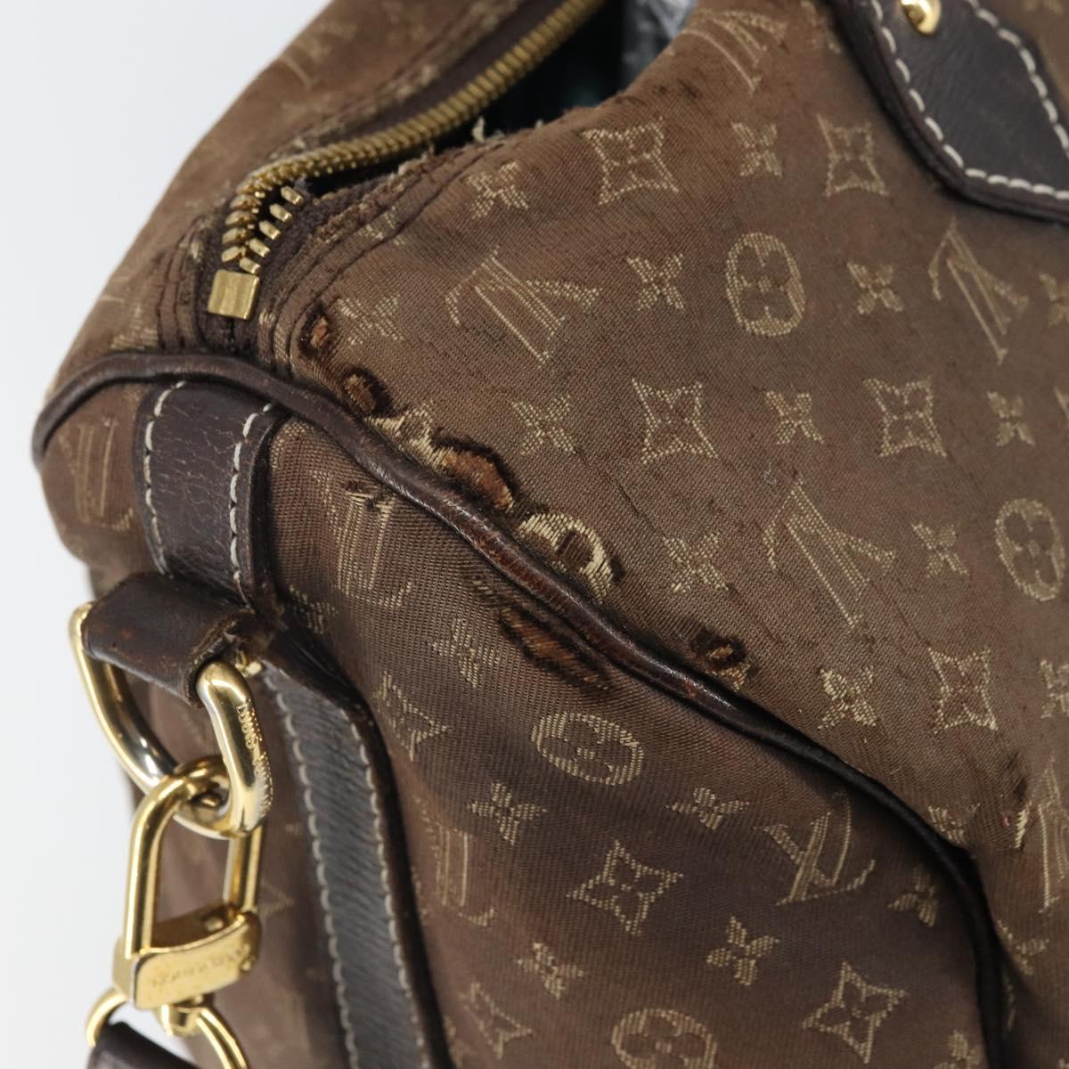 LOUIS VUITTON Mini Lin Speedy Bandouliere 30 Bag Brown M95224 Auth BA9878