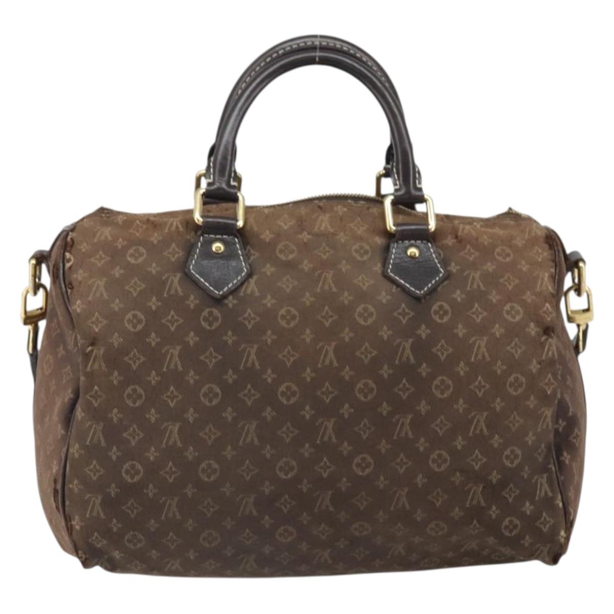 LOUIS VUITTON Mini Lin Speedy Bandouliere 30 Bag Brown M95224 Auth BA9878