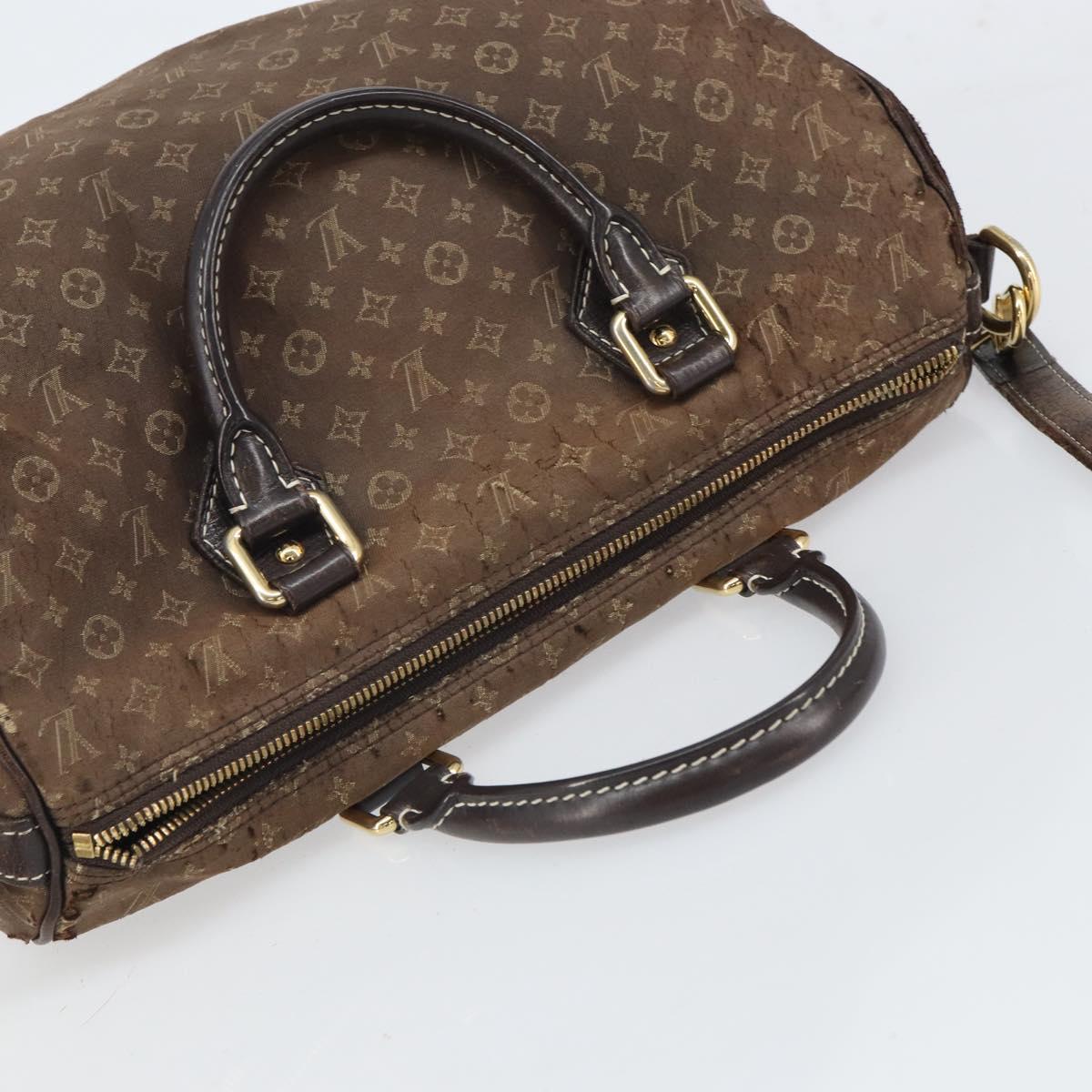 LOUIS VUITTON Mini Lin Speedy Bandouliere 30 Bag Brown M95224 Auth BA9878