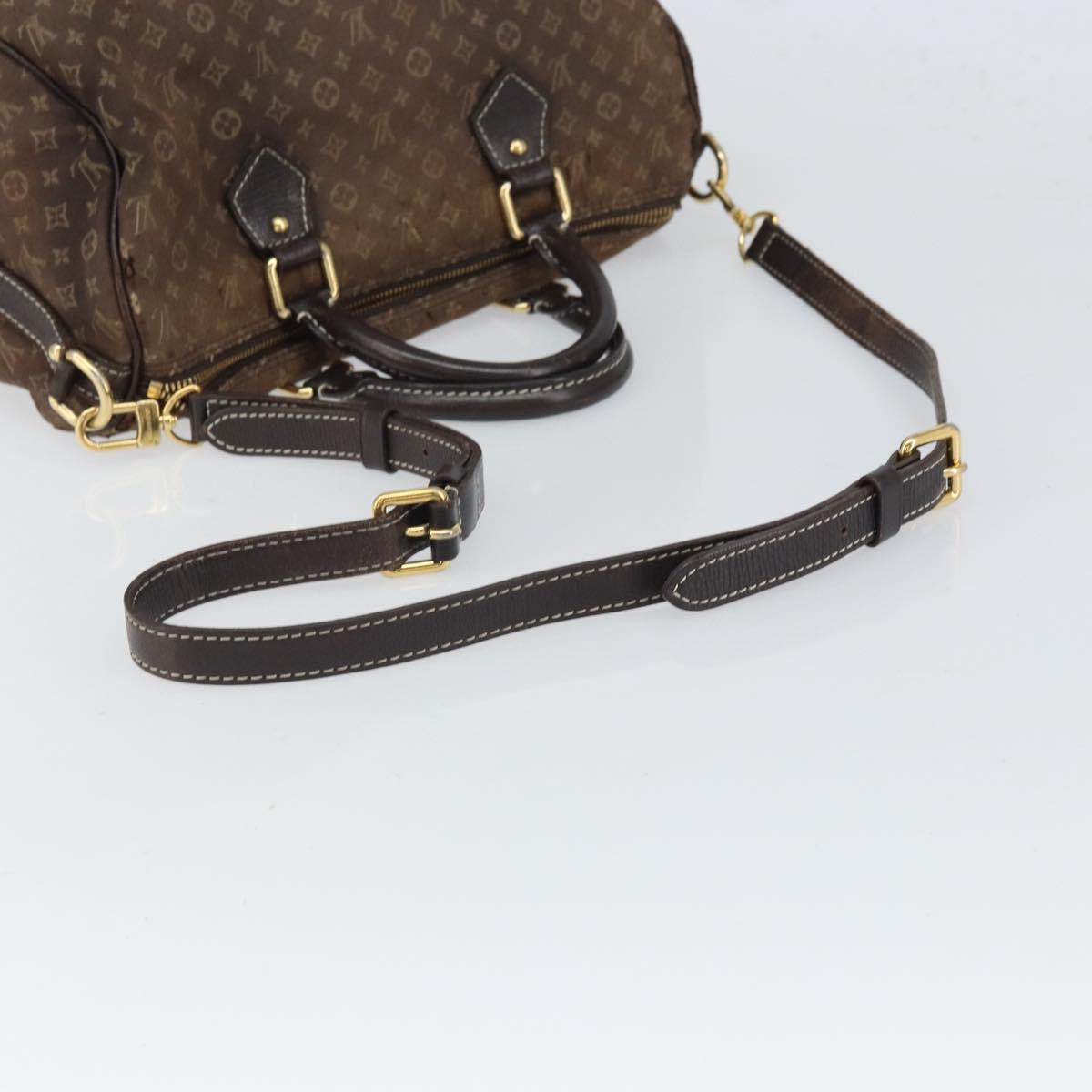 LOUIS VUITTON Mini Lin Speedy Bandouliere 30 Bag Brown M95224 Auth BA9878