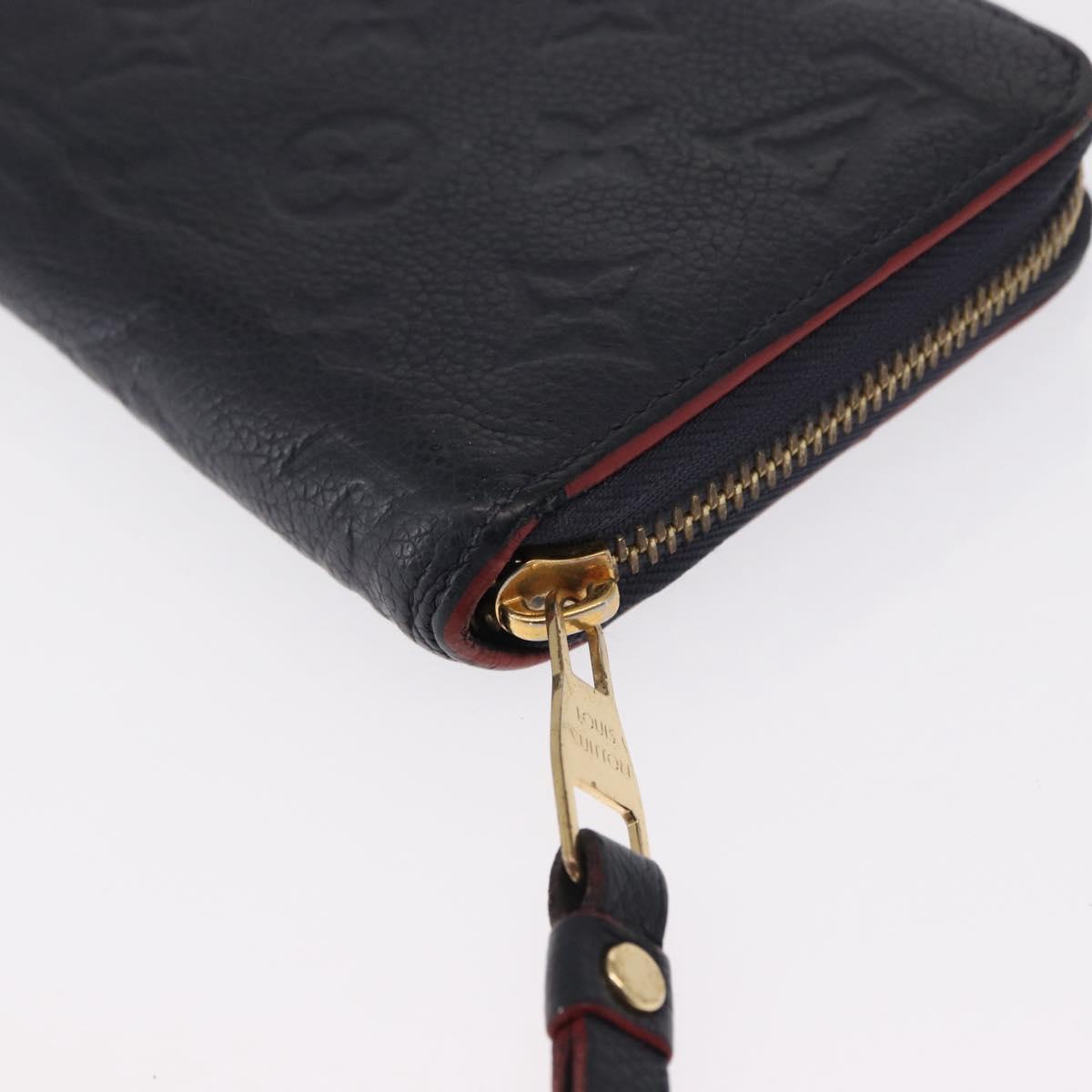 LOUIS VUITTON Empreinte Zippy Wallet Navy Marine Rouge M62121 LV Auth BA9880