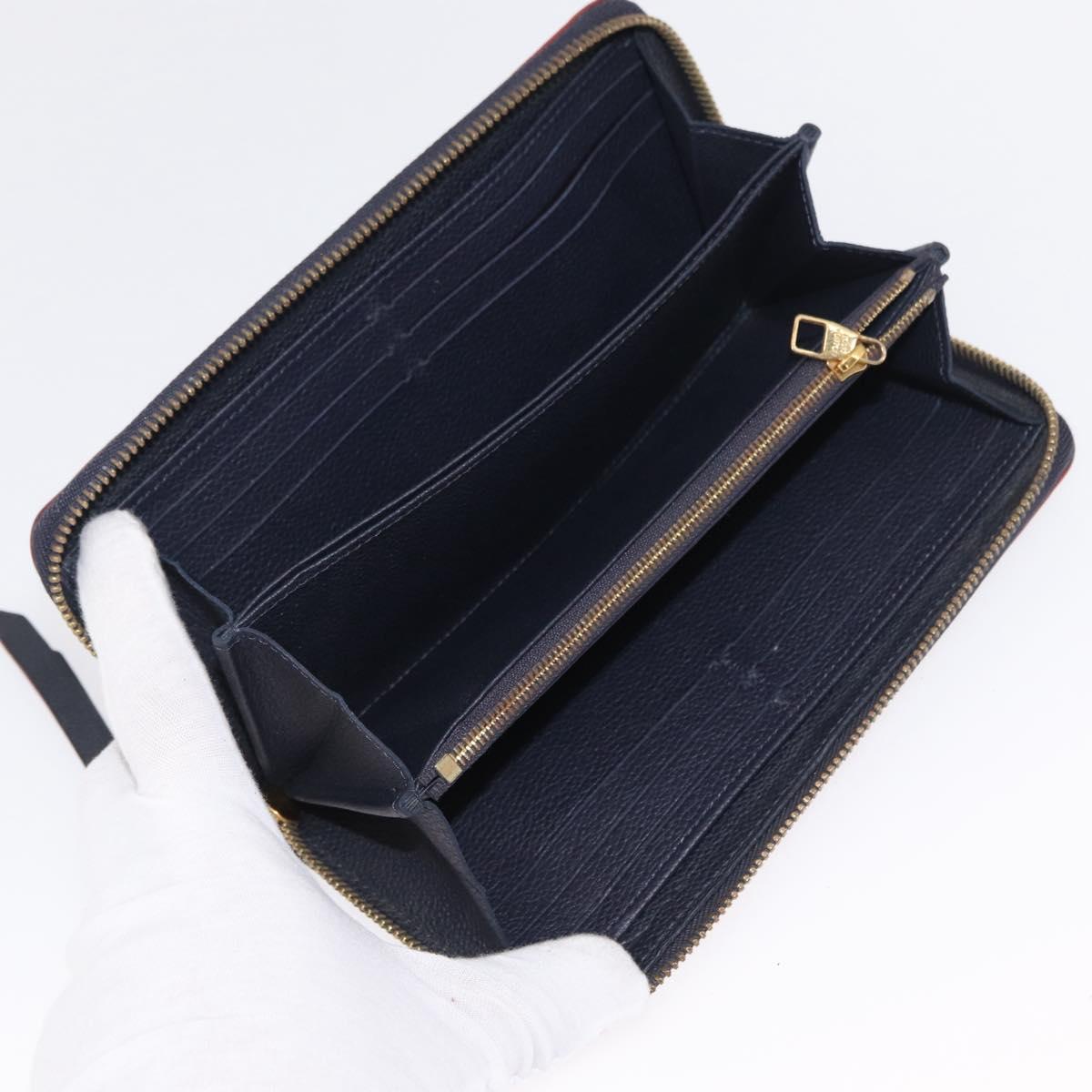 LOUIS VUITTON Empreinte Zippy Wallet Navy Marine Rouge M62121 LV Auth BA9880