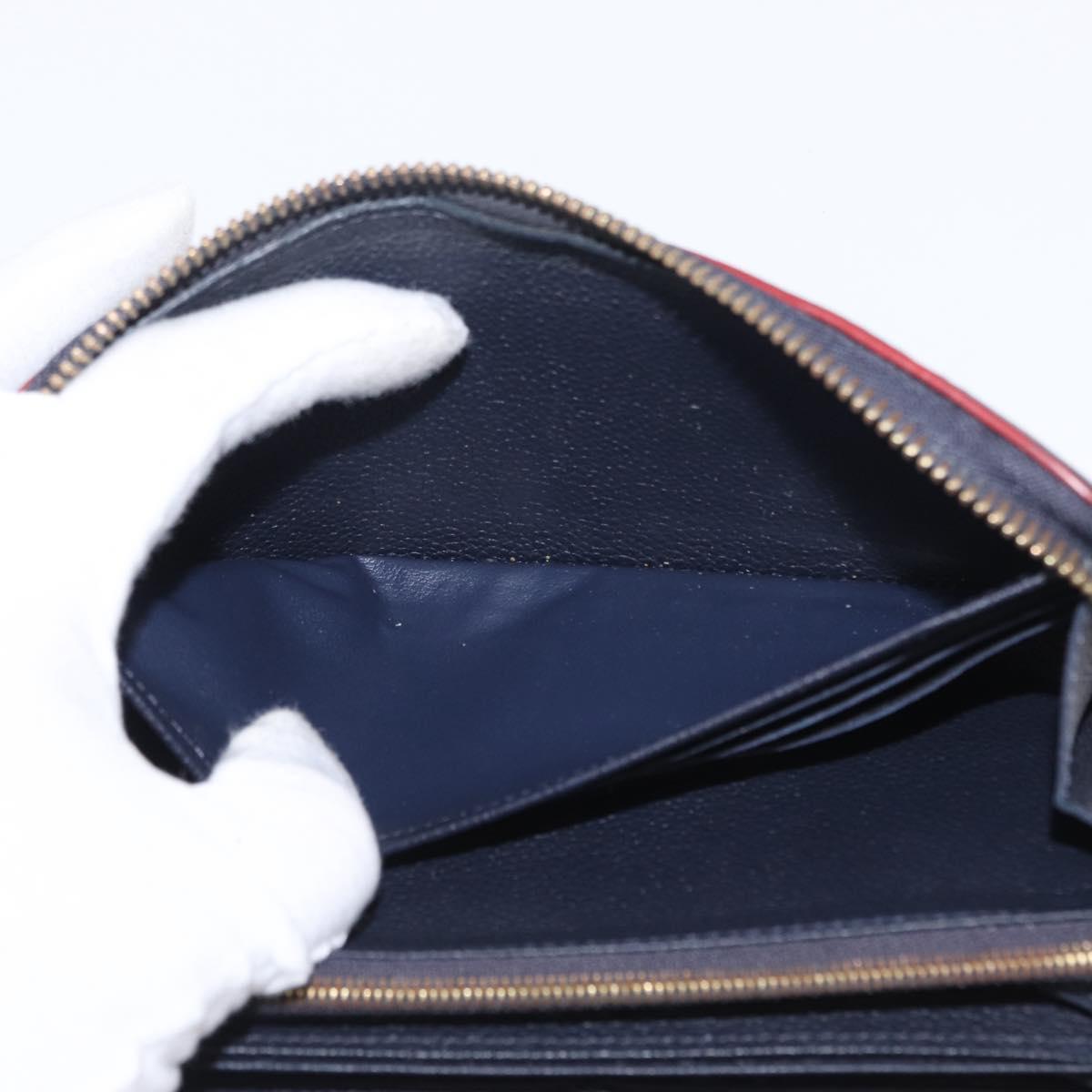 LOUIS VUITTON Empreinte Zippy Wallet Navy Marine Rouge M62121 LV Auth BA9880
