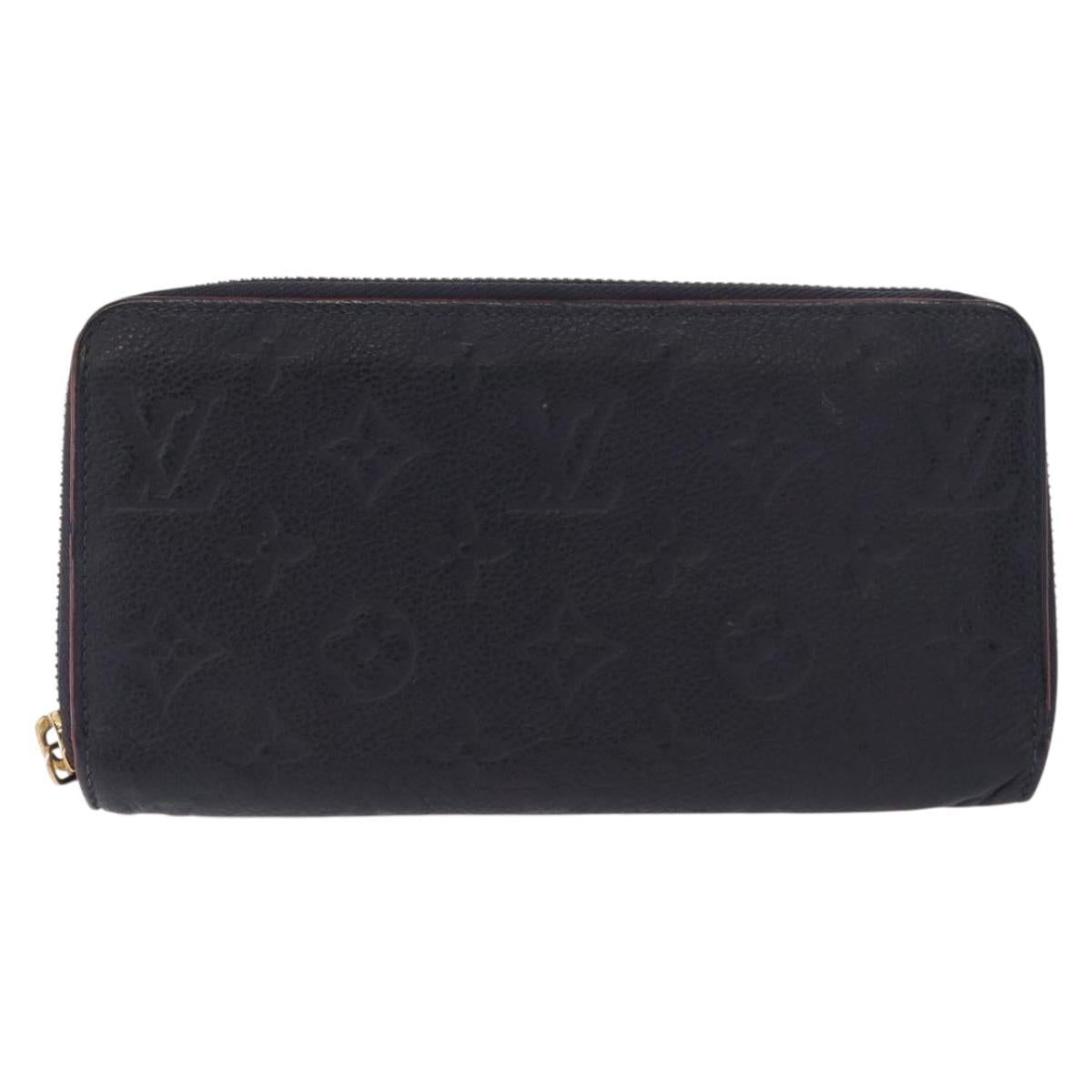 LOUIS VUITTON Empreinte Zippy Wallet Navy Marine Rouge M62121 LV Auth BA9880
